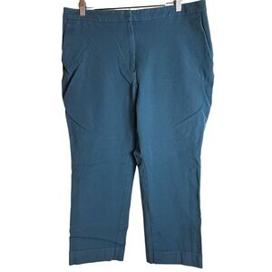 ANN‎ TAYLOR FACTORY FLAT FRONT CAPRI PANTS BLUE WOMEN'S SIZE 14